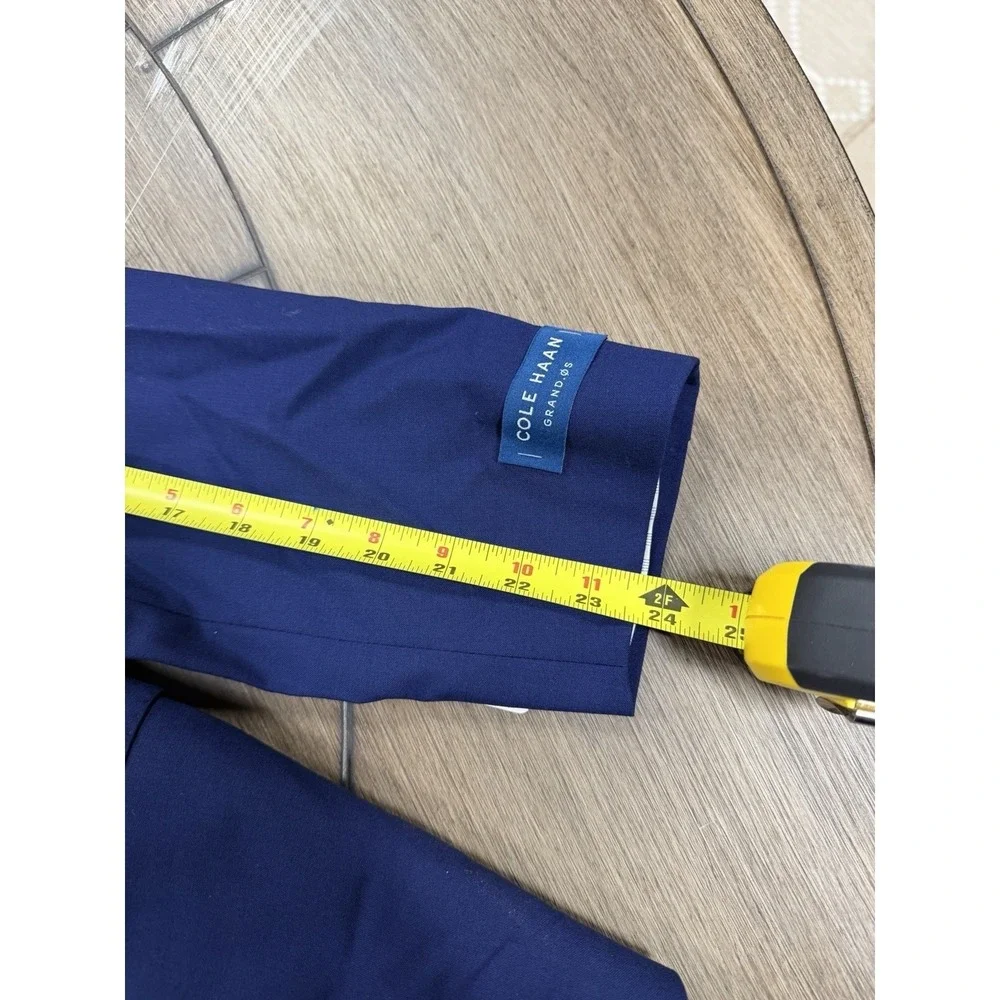 NWT Cole Haan Grand.ØS Men's Navy Blue Slim Fit Untailored Suit 40S‎ Wool